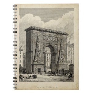 Zeichnen von Porte Heilig-Denis Monument Notizblock