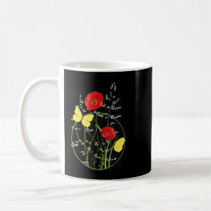 Zeichnen zarter Blumen auf dem Weg Rand mit, aber Kaffeetasse