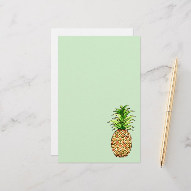 zeichnend Ananas Briefpapier (Vorderseite/Rückseite Beispiel)