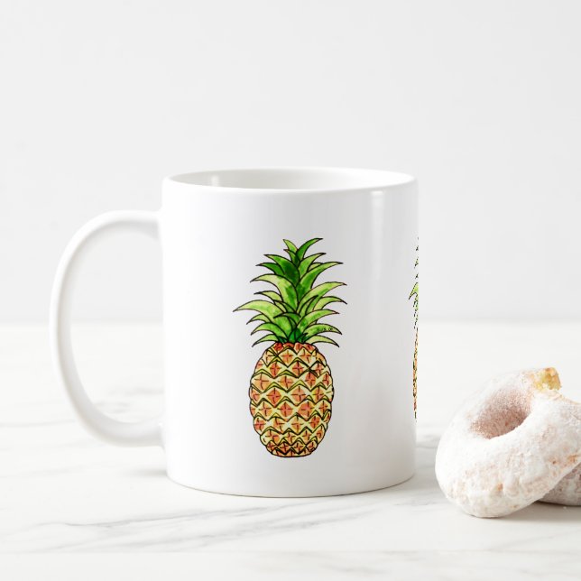 zeichnend Ananas Kaffeetasse (Mit Donut)