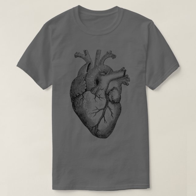 Zeichnend anatomisches menschliches Herz T-Shirt (Design vorne)