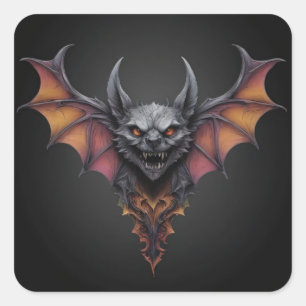Zeichnend beängstigender Bat-Tinte, Quadratischer Aufkleber