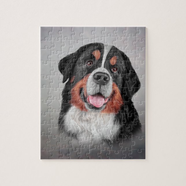 Zeichnend Berner Hund Puzzle (Vertikal)
