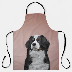 Zeichnend Berner Hund Schürze