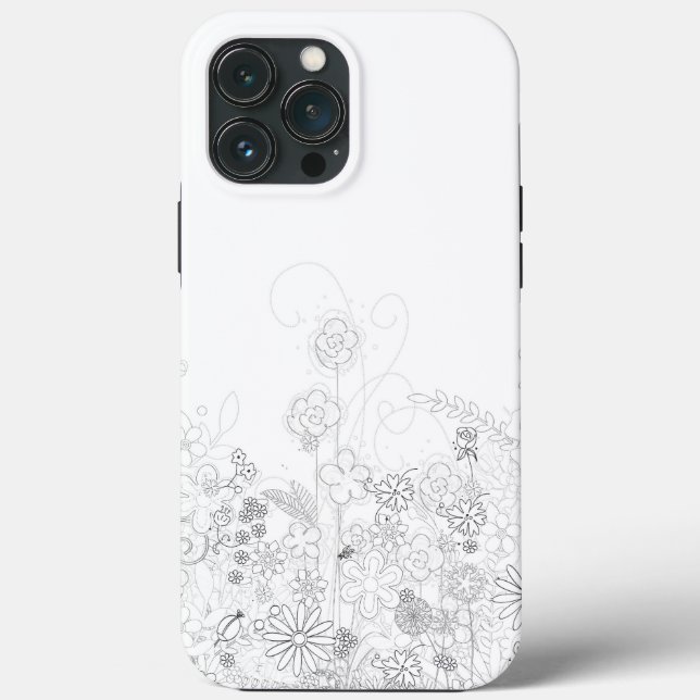 Zeichnend Blume Case-Mate iPhone Hülle (Rückseite)