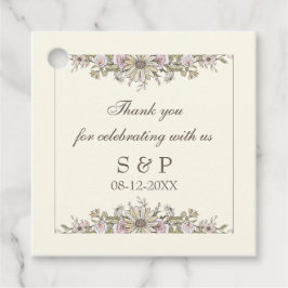 Zeichnend Blume Elfenbeinhochzeit Geschenkanhänger