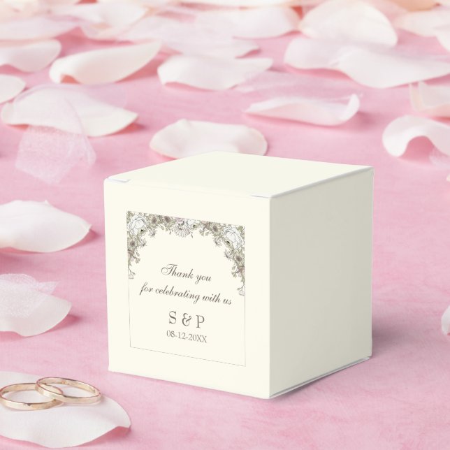 Zeichnend Blume Elfenbeinhochzeit Geschenkschachtel (Hochzeit)