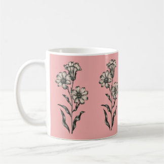 Zeichnend Blume Kaffeetasse