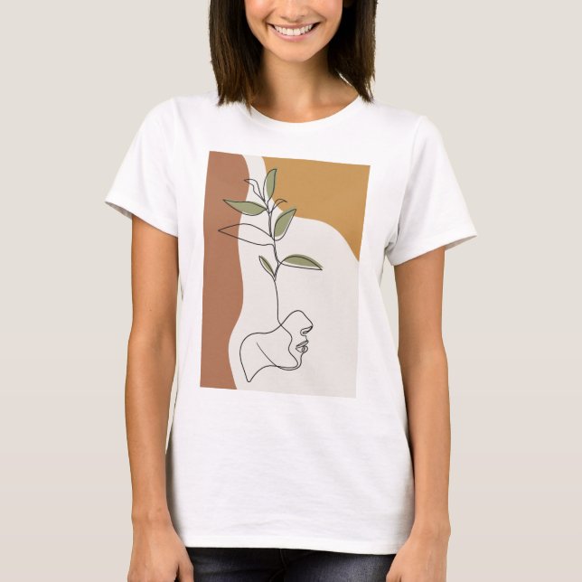 zeichnend Blume, kreative Gesichtsmode T-Shirt (Vorderseite)