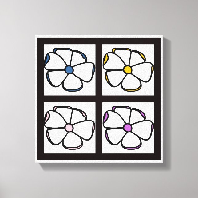 Zeichnend Blume Leinwanddruck (Vorderseite)