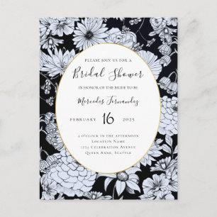 zeichnend Blume, Schwarz-Weiß-Blume Postkarte