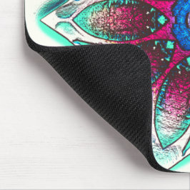 Zeichnend Blume-Textur von metallischem Zyan in Ro Mousepad