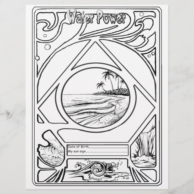 Zeichnend Design-Wasserkarte Briefbogen (Vorderseite)