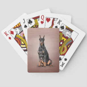 Zeichnend Doberman-Hund Spielkarten