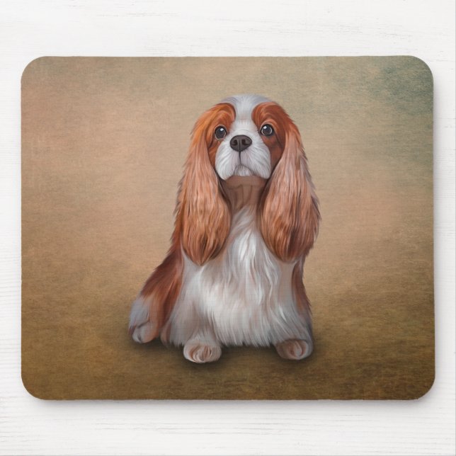 Zeichnend Dog Cavalier King Charles Spaniel Mousepad (Vorne)