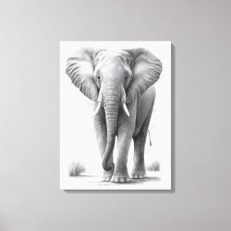 Zeichnend Elephant Pencil Leinwanddruck