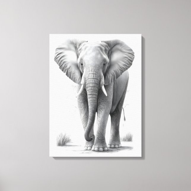 Zeichnend Elephant Pencil Leinwanddruck (Vorderseite)