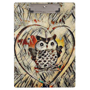 Zeichnend Eule Klemmbrett