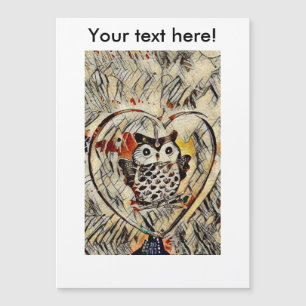 Zeichnend Eule Magnetkarte