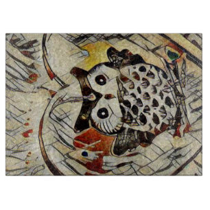 Zeichnend Eule Schneidebrett