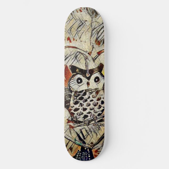 Zeichnend Eule Skateboard (Vorderseite)