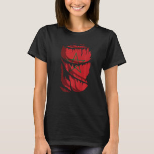 Zeichnend Fahne marokkanischer Torn- oder Torngewe T-Shirt