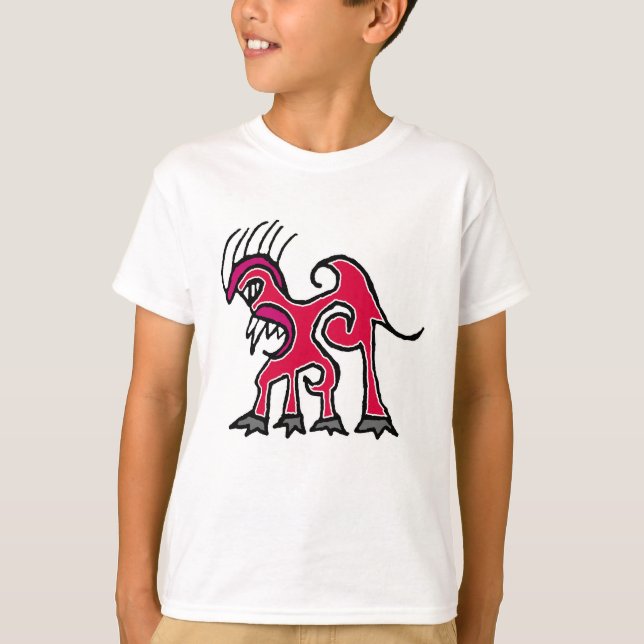 Zeichnend Fantasy Linear Art Dragon T-Shirt (Vorderseite)