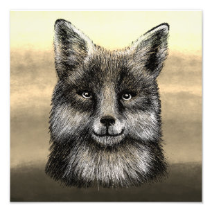 Zeichnend Fox-Gesicht Fotodruck