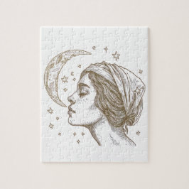 Zeichnend Frauen und Mond Puzzle