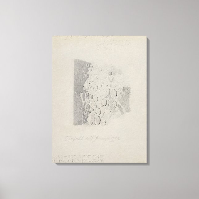 Zeichnend für die Mondkarte, 1794 (Bleistift p Leinwanddruck (Vorderseite)