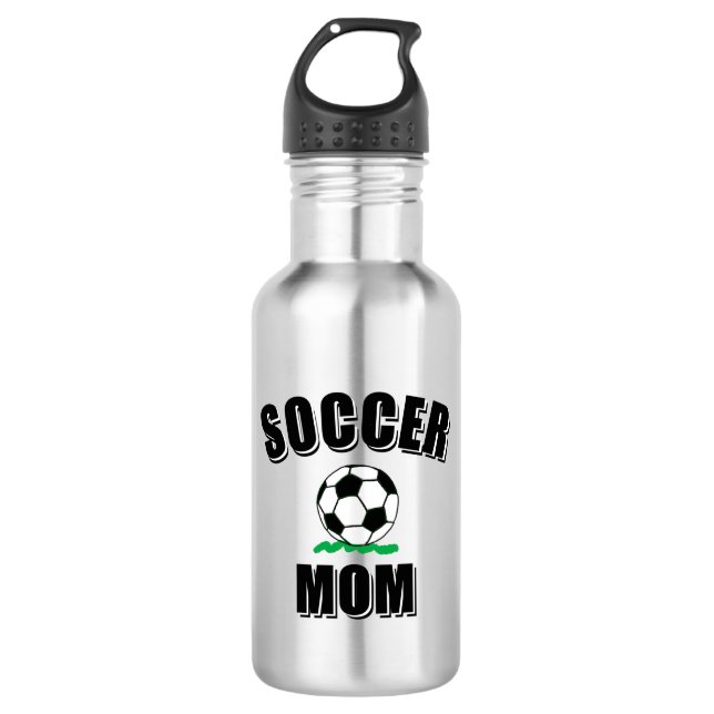 Zeichnend Fußball-Mama Edelstahlflasche (Vorderseite)