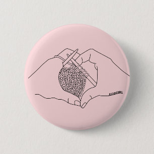 Zeichnend Herz-Pink-Linie Button