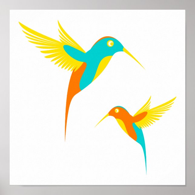 Zeichnend Hummingbird Poster (Vorne)