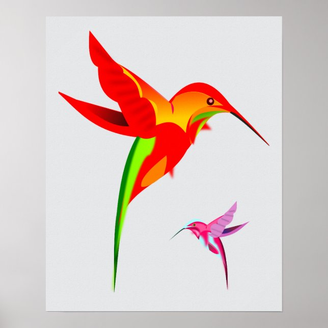 Zeichnend Hummingbird Poster (Vorne)