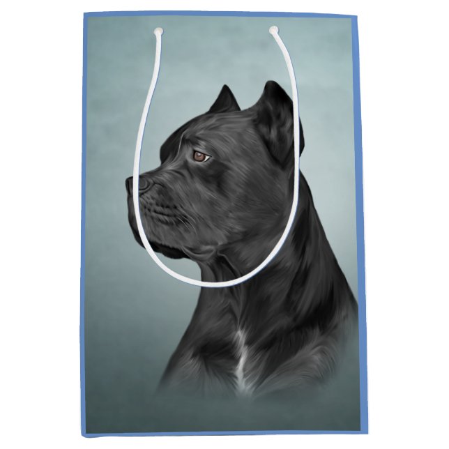 Zeichnend Hund Cane Corso - Italienischer Mastiff Mittlere Geschenktüte (Vorderseite)