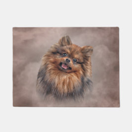 Zeichnend Hund Spitz Spitz Fußmatte