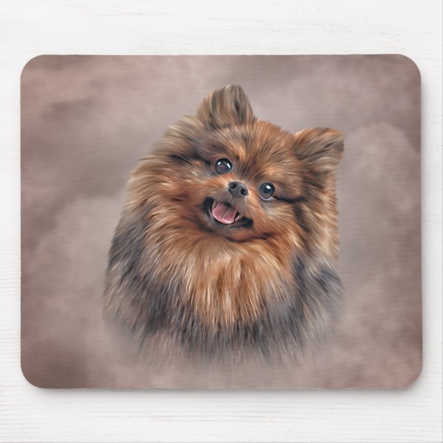 Zeichnend Hund Spitz Spitz Mousepad (Vorne)