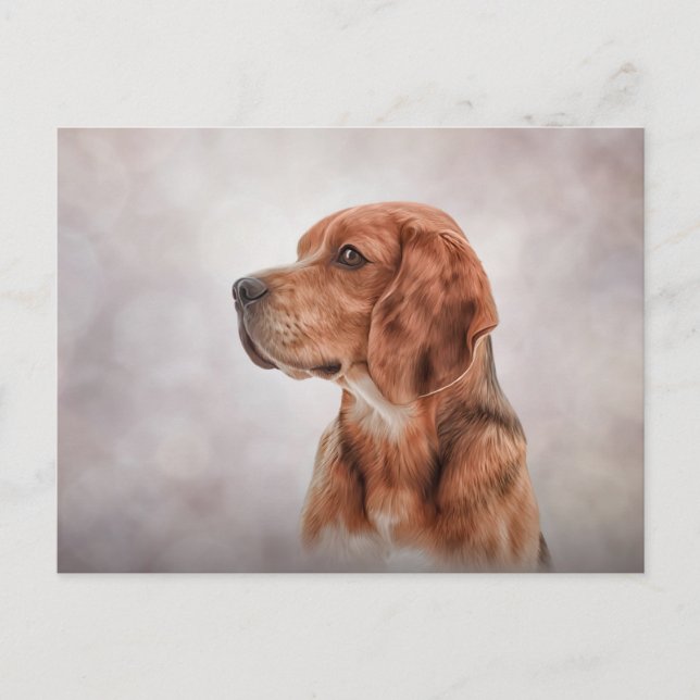 Zeichnend Hunde-Beagle Postkarte (Vorderseite)
