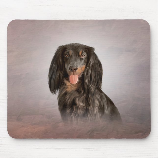 Zeichnend Hunde Dackel Mousepad (Vorne)
