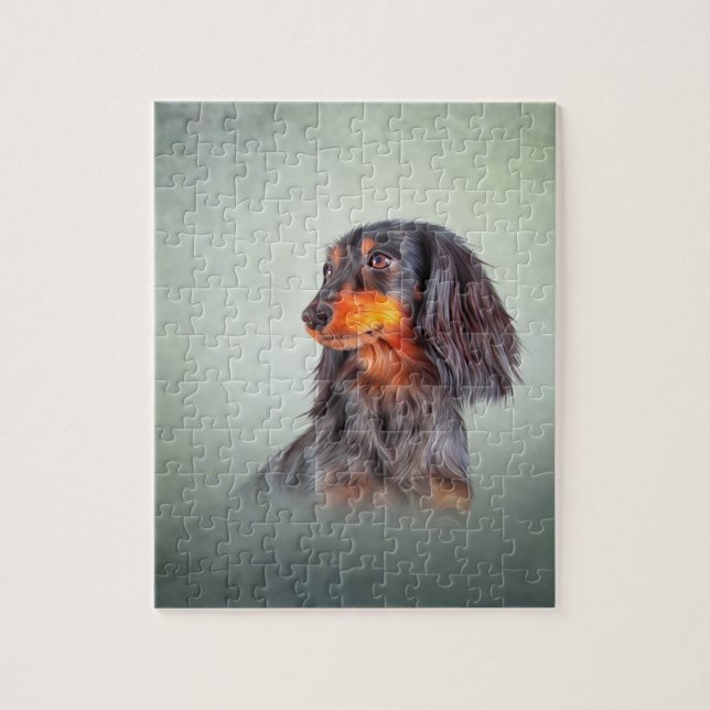 Zeichnend Hunde Dackel Puzzle (Vertikal)