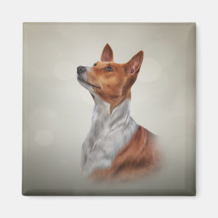 Zeichnend Hunderasse Basenji Magnet