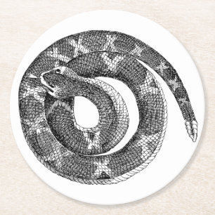 Zeichnend Illustration über die gezogene Schlangen Runder Pappuntersetzer