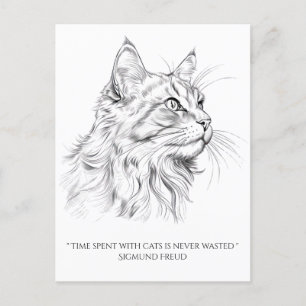 Zeichnend Katze Postkarte