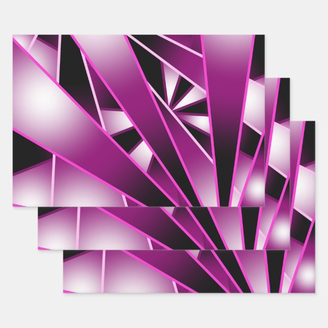 Zeichnend lila Farbenfüllung Geschenkpapier Set (Set)