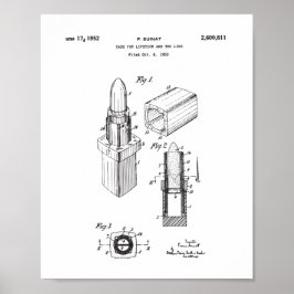 Zeichnend Lipstick-Patente, Damenzimmer-Dekoration Poster