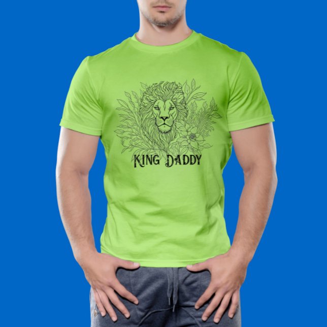 Zeichnend Löwe mit Blume König Daddy, Boho T-Shirt (Von Creator hochgeladen)
