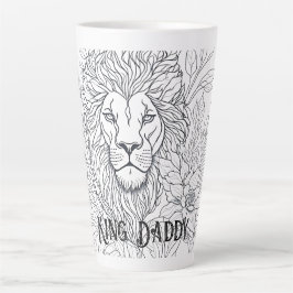 Zeichnend Löwe mit Blume König Daddy, Boho Vater Milchtasse