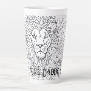 Zeichnend Löwe mit Blume König Daddy, Boho Vater Milchtasse