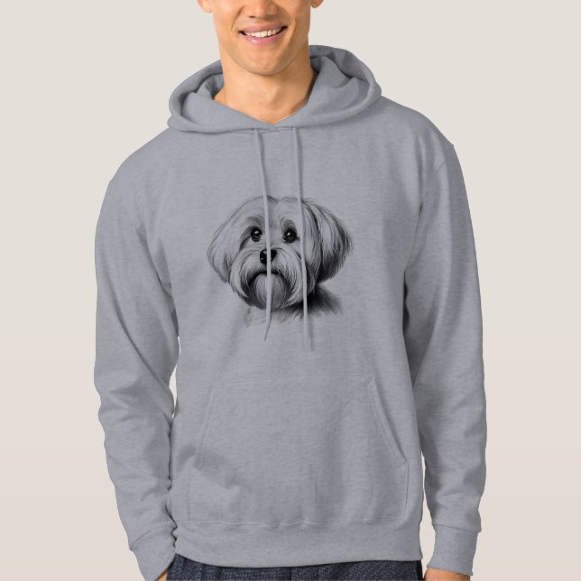 Zeichnend maltesischer Hund Hoodie (Vorderseite)