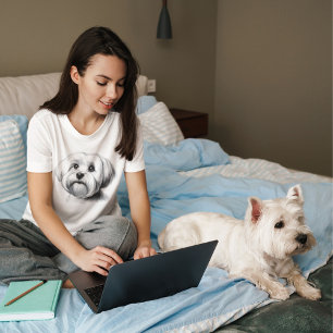 Zeichnend maltesischer Hund T-Shirt